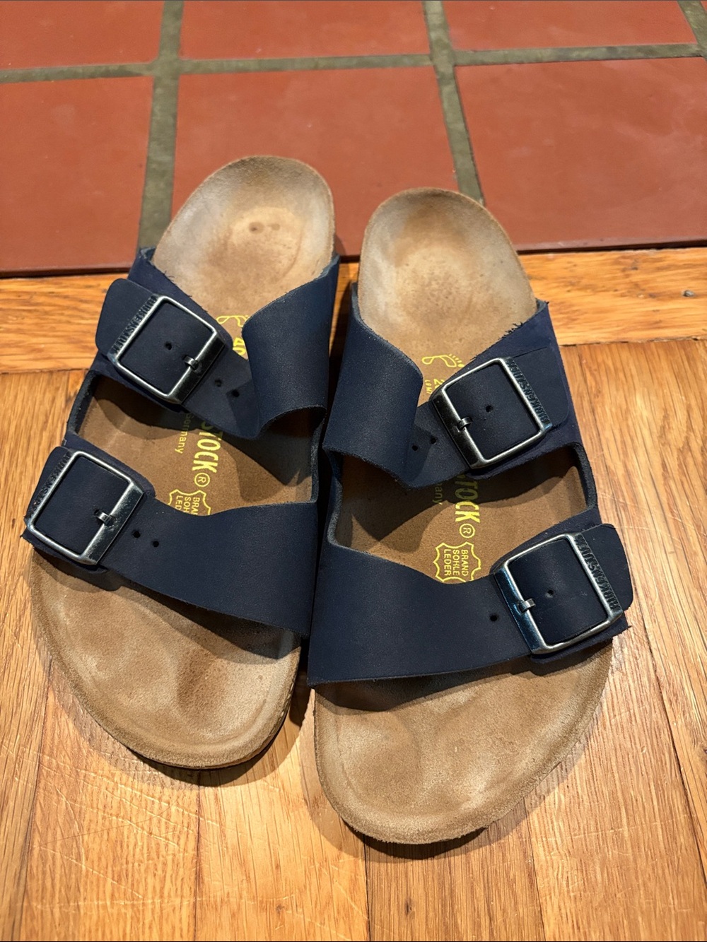 Birkenstock Navy Blue Two-Strap Sandals